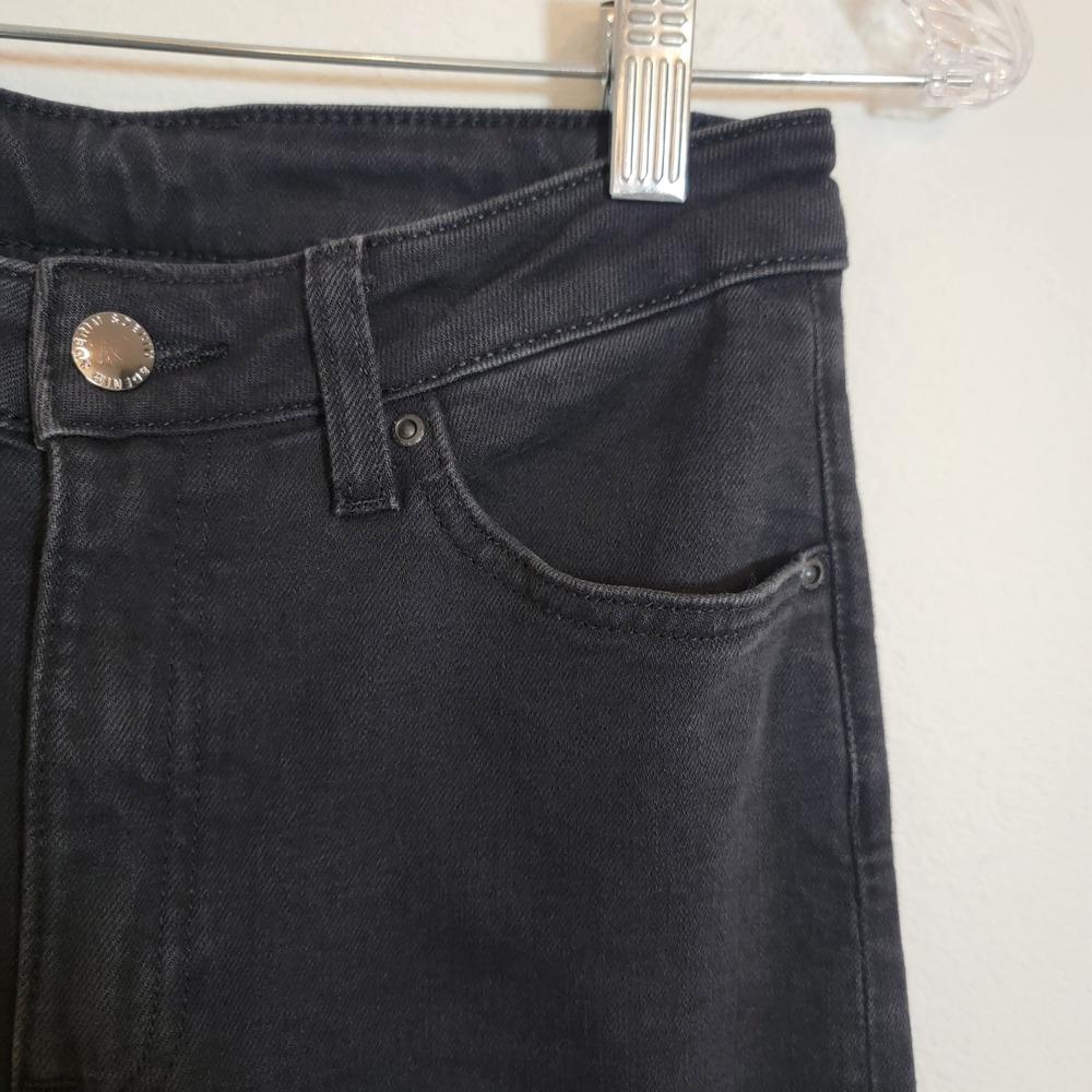 H&M &Denim Black Sz 4‎ Culotte High Waist Casual Wide Leg Jean Pant 5 Pocket - Picture 7 of 16